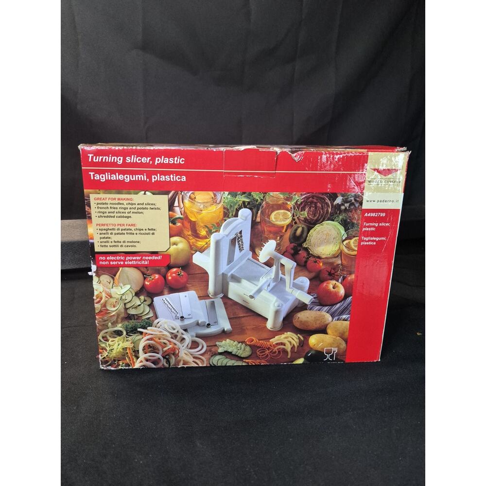 World Cuisine Turning Slicer 3 attachments Shredder, Chipper, Slicer New